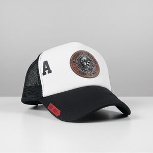 Motorcycle Club Black and White Trucker Cap new with tags